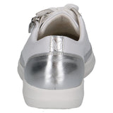 Caprice White Patent Leather Trainer with Side Zip