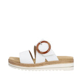 Remonte White Leather Slip-On Sandal