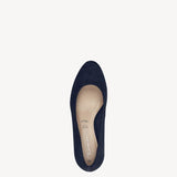 Tamaris Navy Suede Leather Wedge Shoe