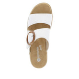 Remonte White Leather Slip-On Sandal