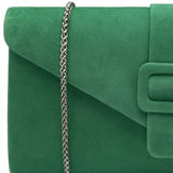 Lotus Aletta Green Suede Clutch Bag