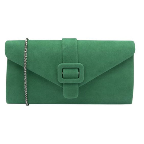 Lotus Aletta Green Suede Clutch Bag