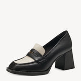 Tamaris Black Combination Heeled Leather loafer