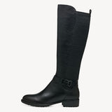 Tamaris Black Leather Extra Slim Fit Knee Length Boot