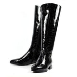 Lunar "Reed" Long Black Patent Boot