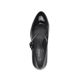 Marco Tozzi Black Patent Low Heeled Court Shoe