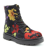 Heavenly Feet "Justina" Floral Velour Ankle Boot