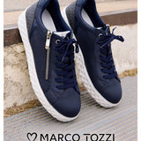 Marco Tozzi Navy Trainer with Zip