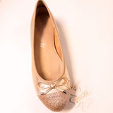 Marco Tozzi Gold Ballerina Pump