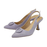 Lotus Delfina Lilac Suede Kitten Heel Shoe