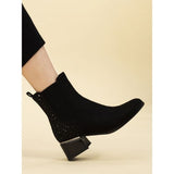 Lunar "Bluebell" Black Sparkle Ankle Boot