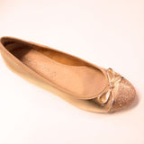 Marco Tozzi Gold Ballerina Pump