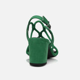 Marco Tozzi Leaf Green Block Heeled Sandal