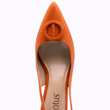 Lotus Delfina Orange Suede Kitten Heel Shoe