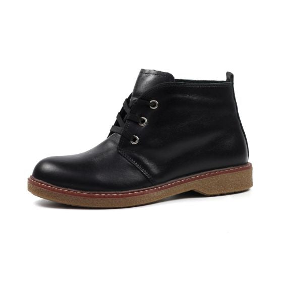 Lunar Claire Ankle Boot in Black Leather – Beryl's Shoes