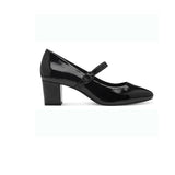 Marco Tozzi Black Patent Low Heeled Court Shoe