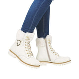 Remonte White Leather Ankle Boot