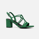 Marco Tozzi Leaf Green Block Heeled Sandal