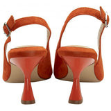 Lotus Delfina Orange Suede Kitten Heel Shoe