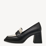 Tamaris Black Combination Heeled Leather loafer