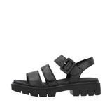 Remonte "Turin" Black Leather Adjustable Width Sandals