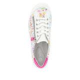 Remonte "Alabama" White and Magenta Print Trainers