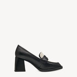 Tamaris Black Combination Heeled Leather loafer