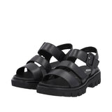 Remonte "Turin" Black Leather Adjustable Width Sandals