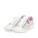 Remonte "Alabama" White and Magenta Print Trainers