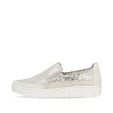 Remonte "Alabama" White/gold Slip- on Trainer Shoe