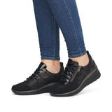 Remonte Soft Black Trainer with Side Zip