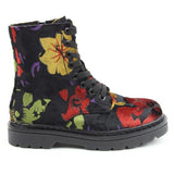 Heavenly Feet "Justina" Floral Velour Ankle Boot