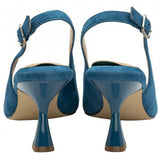 Lotus Delfina Teal Blue Suede Kitten Heel Shoe