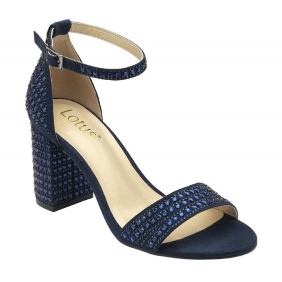 Navy blue diamante shops sandals