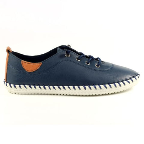 Lunar "St Ives" Navy Plimsol