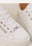 Lunar Xenon White Trainer with Side Zip