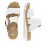 Remonte White Leather Slip-On Sandal