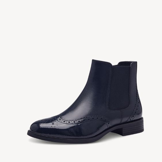 Tamaris Navy Leather Chelsea Boot Beryl s Shoes