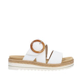 Remonte White Leather Slip-On Sandal