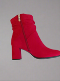 Marco Tozzi Heeled Ankle Boots in Dark Red 