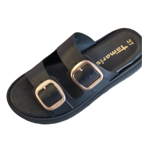 Tamaris Black Leather Sandal