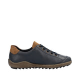 Remonte Navy Leather Trainer with Side Zip