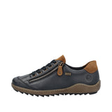 Remonte Navy Leather Trainer with Side Zip