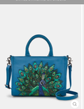 Yoshi Peacock Plume Multi Way Leather Grab Bag