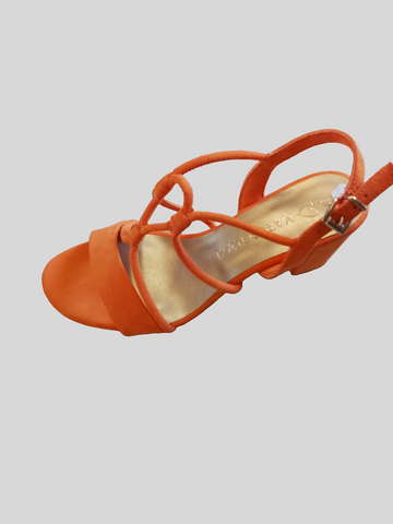 Marco Tozzi Orange Block Heeled Sandals 