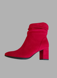 Marco Tozzi Heeled Ankle Boots in Dark Red 