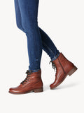 Tamaris Cognac Leather Ankle Boot