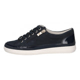 Caprice Ocean Comb Leather Trainer with Side Zip