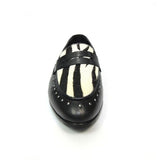 Lunar "Seville" Black/ Animal Print Leather Loafer