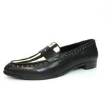 Lunar "Seville" Black/ Animal Print Leather Loafer